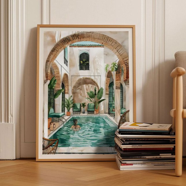 Morocco Print Morocco Illustration Moroccan Riad  Poster (Skapare uppladdad)