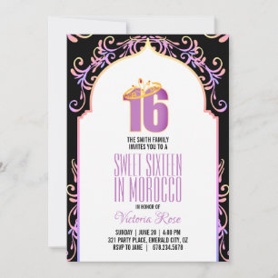 Morocco SWEET SIXTEEN arabian LILA Invita Inbjudningar
