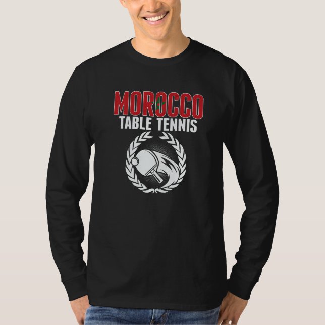 Morocco Table Tennis   Moroccan Ping Pong Supporte T Shirt (Framsida)