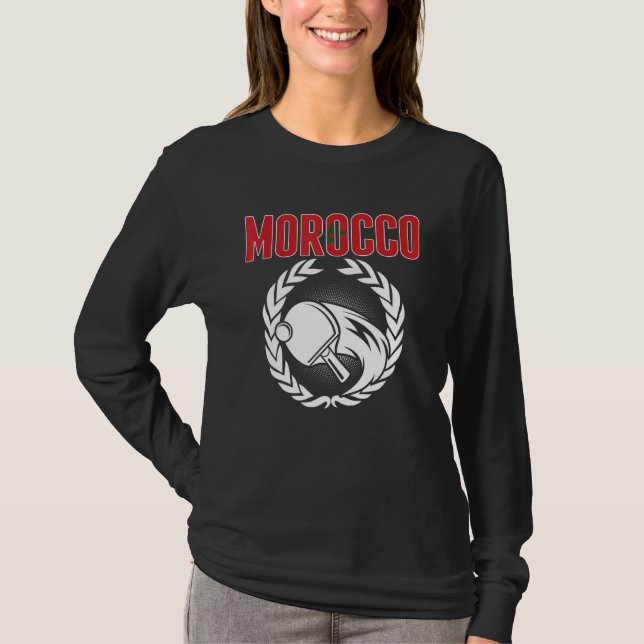 Morocco Table Tennis   Moroccan Ping Pong Supporte T Shirt (Framsida)