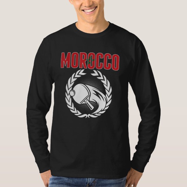 Morocco Table Tennis   Moroccan Ping Pong Supporte T Shirt (Framsida)