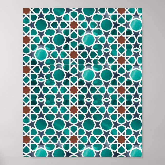 Moroccon Art Geometric Mönster Poster (Framsidan)