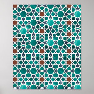 Moroccon Art Geometric Mönster Poster