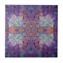 Morockansk rödfärgad lila turkos geometrisk konst