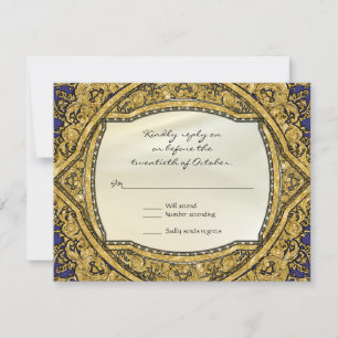 Morokansk virvlande rullande guld glitter elegant OSA kort