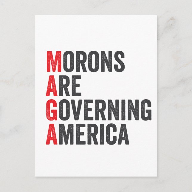 Moronerna styr Amerika 4 juli Helg Vykort (Framsida)