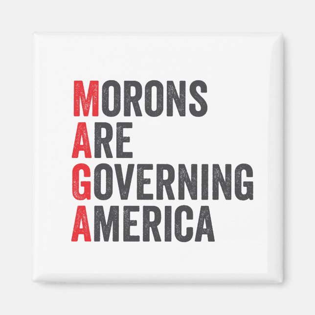 Moronerna styr Amerika 4 juli Magnet (Framsidan)