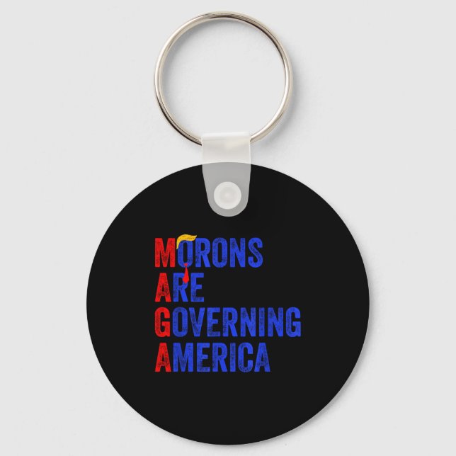 Morons Are Governing America Funny Trump 2024  Nyckelring (Framsida)