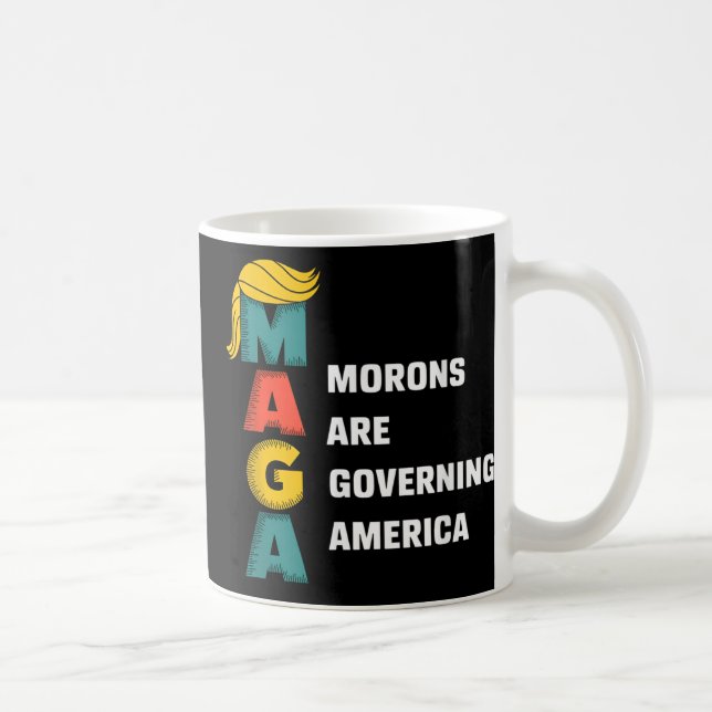 Morons styr Amerika Trump-fluga Kaffemugg (Höger)