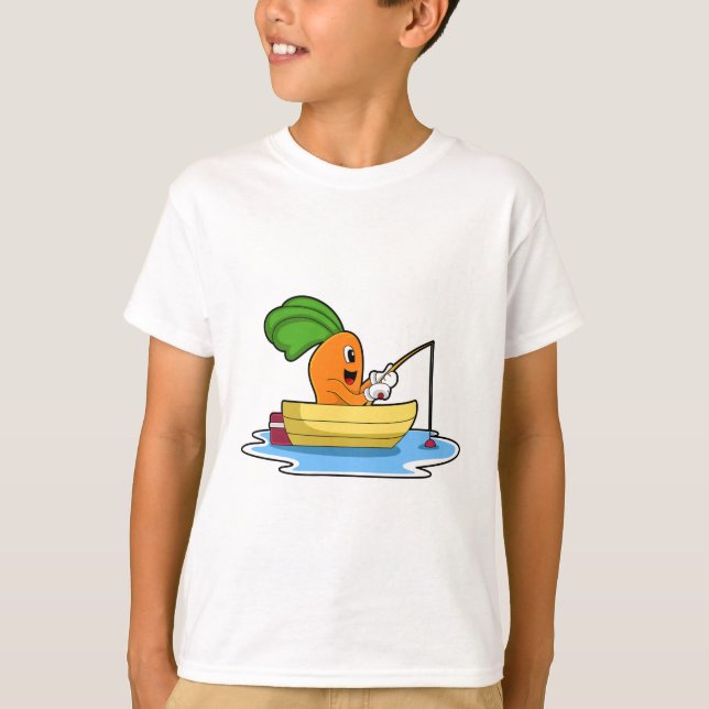 Morot i båtar vid fiske med fiskstav t shirt (Framsida)