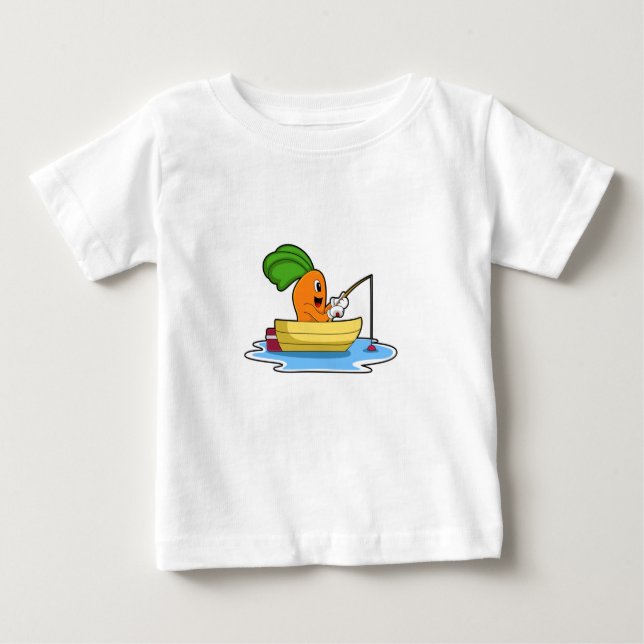 Morot i båtar vid fiske med fiskstav t shirt (Framsida)