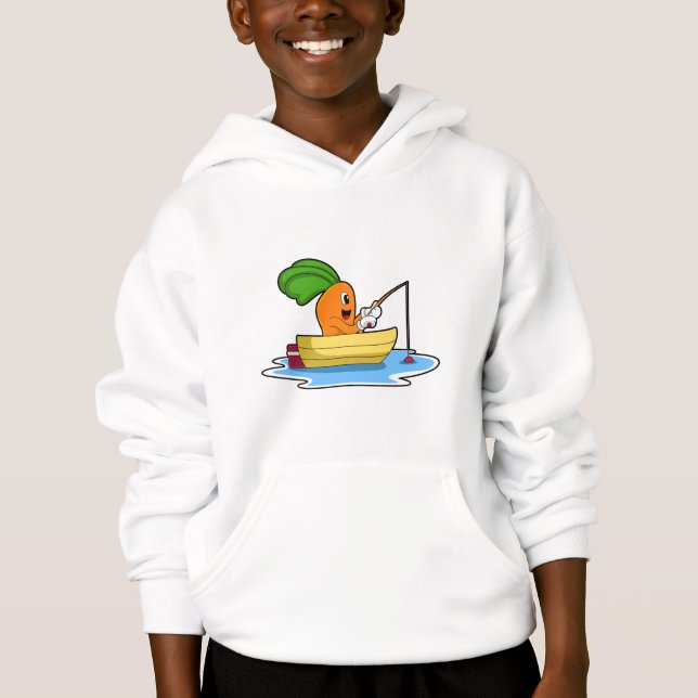 Morot i båtar vid fiske med fiskstav t shirt (Framsida)