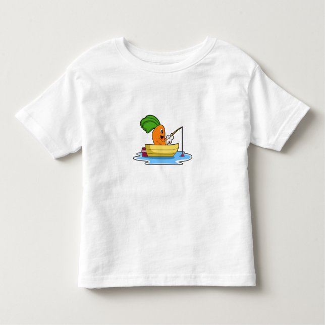 Morot i båtar vid fiske med fiskstav t shirt (Framsida)