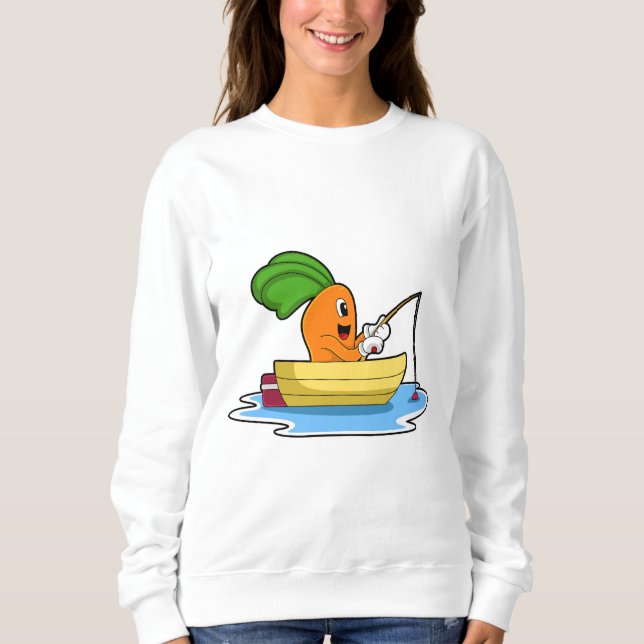 Morot i båtar vid fiske med fiskstav t shirt (Framsida)