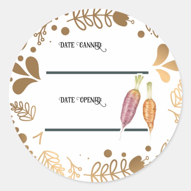 Morot Konserveringsburk Etikett Hemmagjord (Framsida)