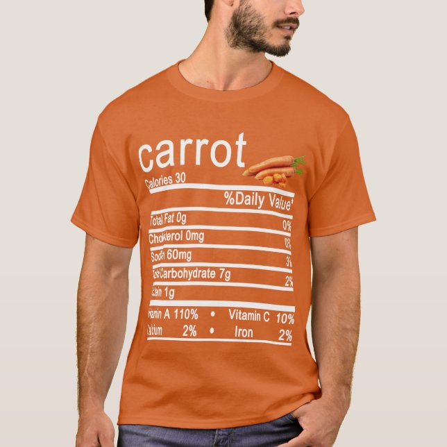 morot Nutrition Facts Funny Thanksgiving T Shirt (Framsida)