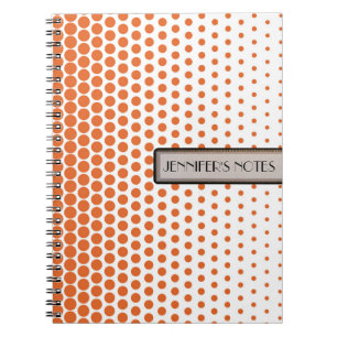 Morot Orange Polka Prick Elegant Modern Vit Anteckningsbok Med Spiral