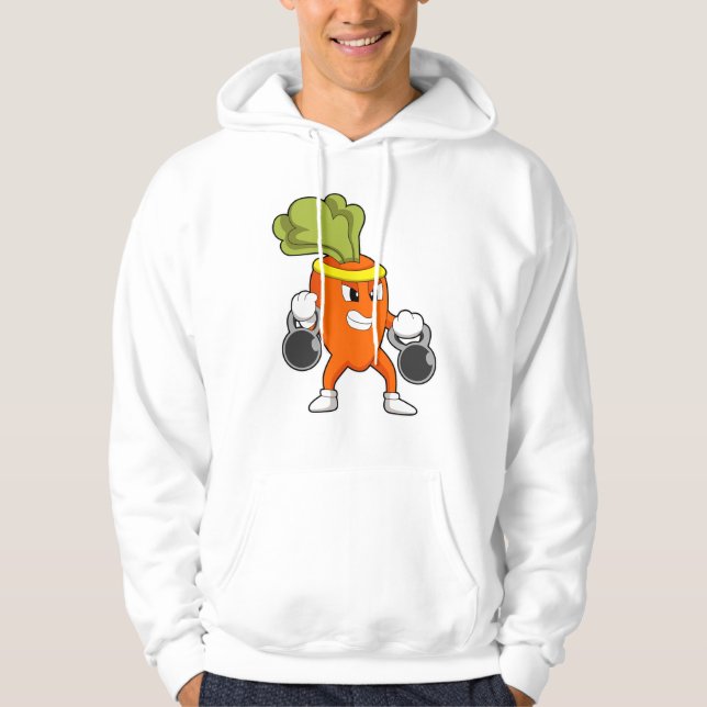 Morot på Fitness med Dumbbells Hoodie (Framsida)