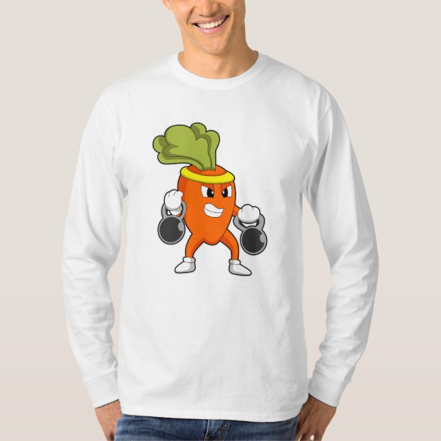 Morot på Fitness med Dumbbells T Shirt (Framsida)