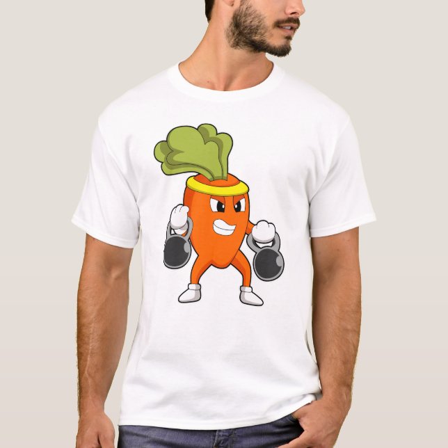 Morot på Fitness med Dumbbells T Shirt (Framsida)