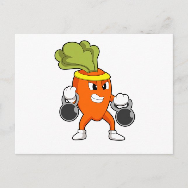Morot på Fitness med Hantlar Vykort (Framsida)