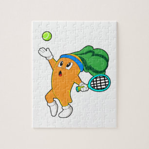 Morot på Tennis med Tennis racket Pussel