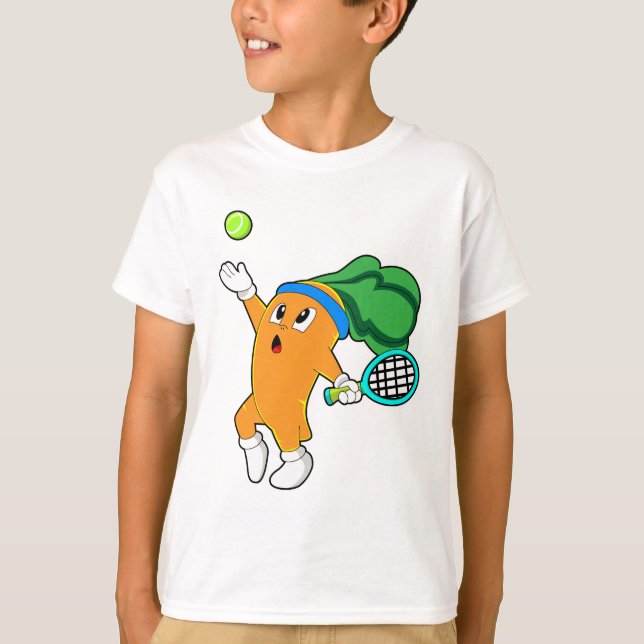 Morot på Tennis med Tennis racket T Shirt (Framsida)