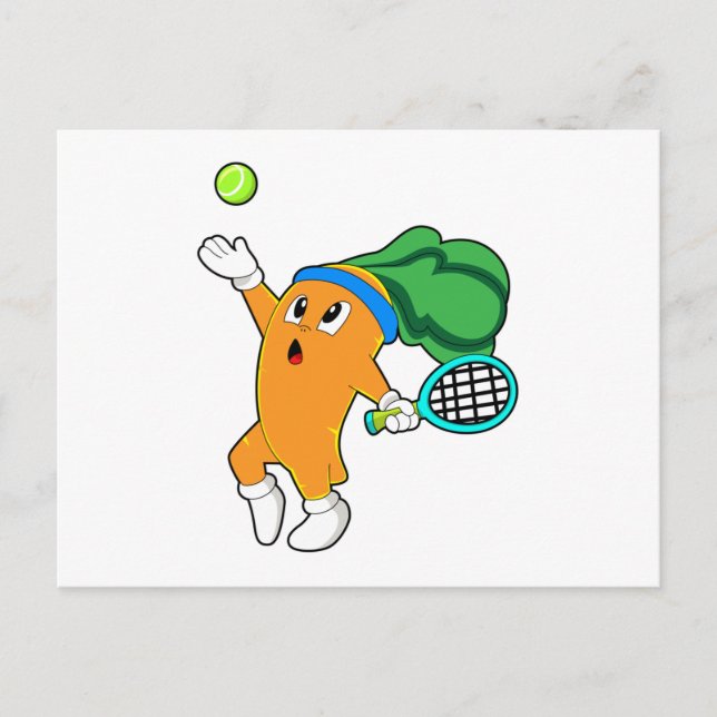Morot på Tennis med Tennis racket Vykort (Framsida)