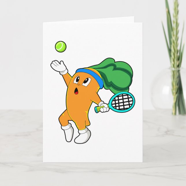 Morot på tennis med tennisracket kort (Framsida)