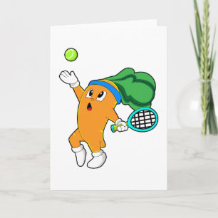 Morot på tennis med tennisracket kort