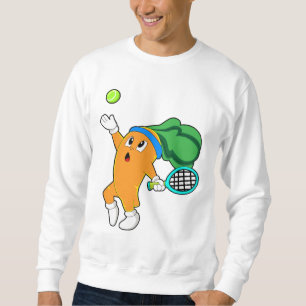 Morot på tennis med tennisracket lång ärmad tröja