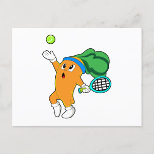 Morot på Tennis med Tennisracket Vykort