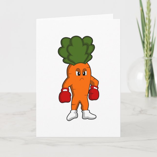 Morot som Boxer med Boxinghandskar Kort (Framsida)