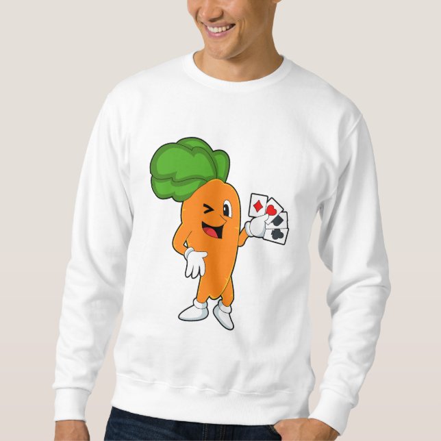 Morot vid Poker med Poker kort Lång Ärmad Tröja (Framsida)