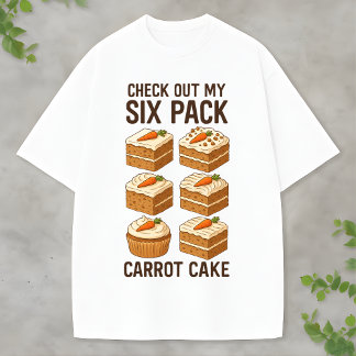 Morotkaka Älskare Tee Söt Six Pack Parodi Design