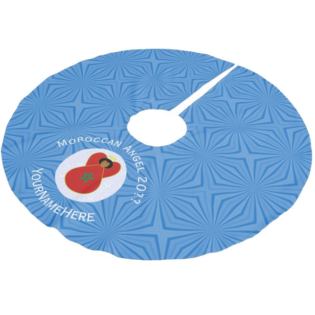 Morotsk julhandelsängel Flagga Personlig  Julgransmatta Borstad Polyester (Vinklad)