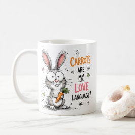 Morötter Är Mitt Kärleksspråk Söt Kanin Barn Kaffemugg