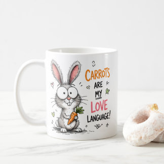 Morötter Är Mitt Kärleksspråk Söt Kanin Barn Kaffemugg