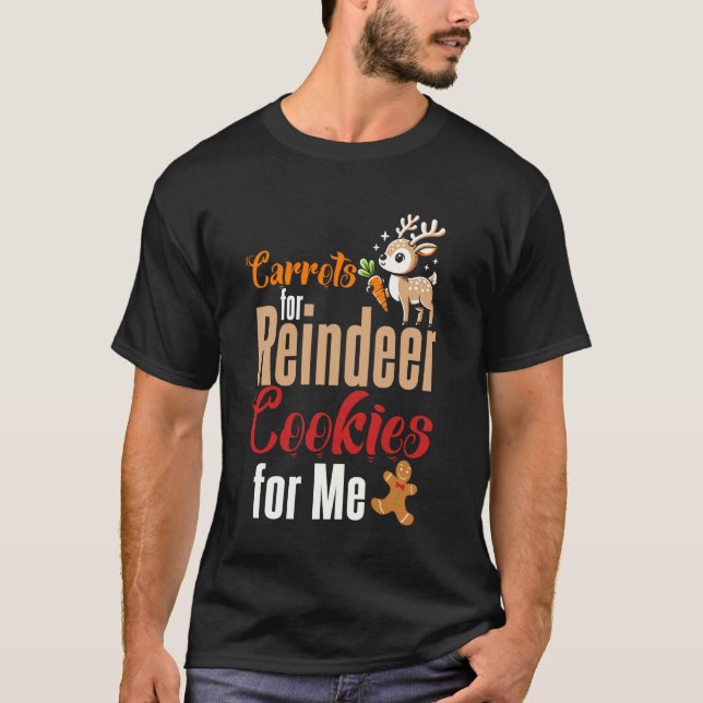 Morötter för renar kakor jul tomte jul  t shirt (Framsida)