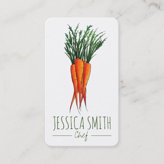 Morötter från köksträdgården av vegetabilisk ost visitkort (Framsida)