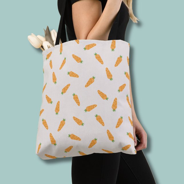 Morötter Grönsaksmönster Tygkasse (Carrot pattern tote bag)