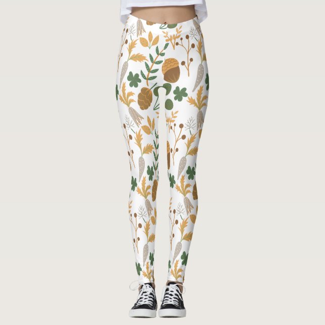 Morötter och Nöt Mönster Leggings (Framsida)