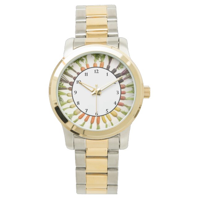 Morötter på många Färg Armbandsur (Framsida)