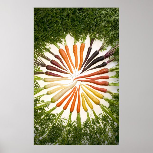 Morötter på många Färg på Canvas Poster (Framsidan)