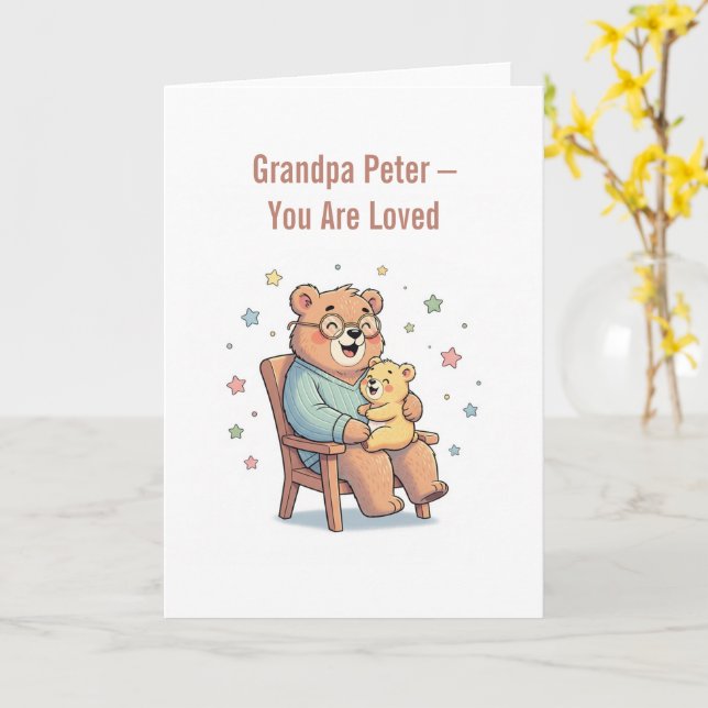 Morpa Bear Greeting Card Kort (Gul blomma)