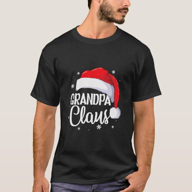 Morpa Claus julfamilj Pajama Santa Hat Me T Shirt (Framsida)