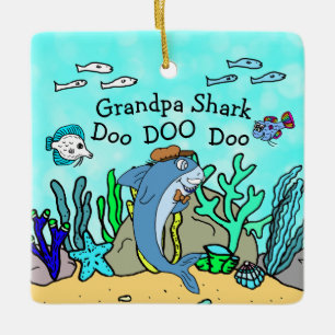 Morpa Shark-familjens julprydnad Julgransprydnad Keramik