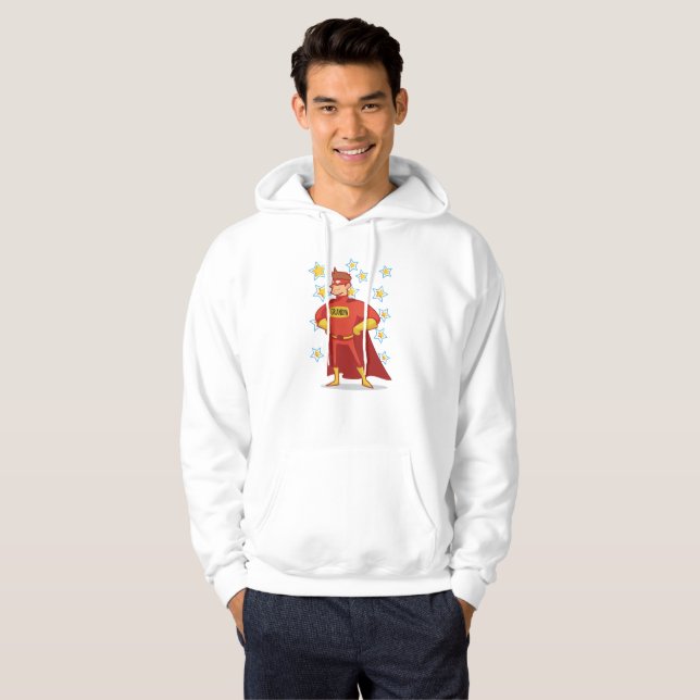Morpa Superhjälte på Fars dag Hoodie (Hel framsida)