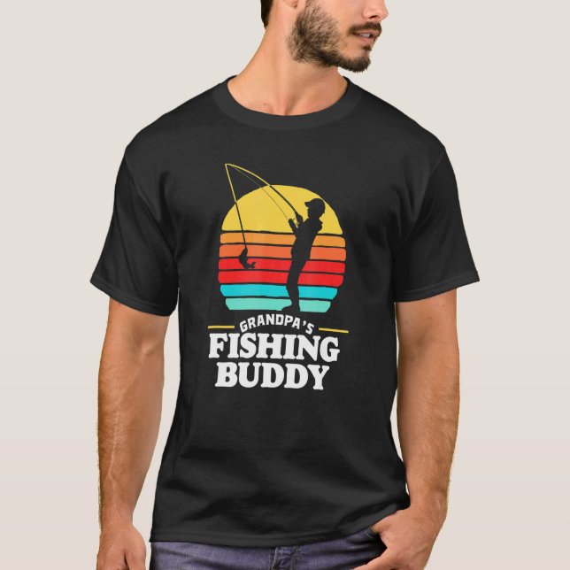 Morpas fiskedödare Cute Retro Kid 80:e solnedgång T Shirt (Framsida)