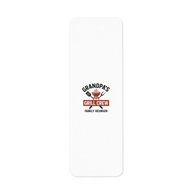 Morpas Grill Crew | Family BBQ Reunion Shirt Returadress Etikett (Framsidan)